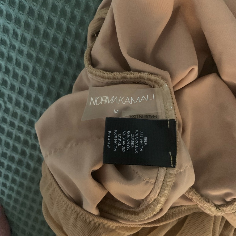 NWOT! Skin color Norma Kamali Nude Mesh Halter Swimsuit! - Picture 5 of 5